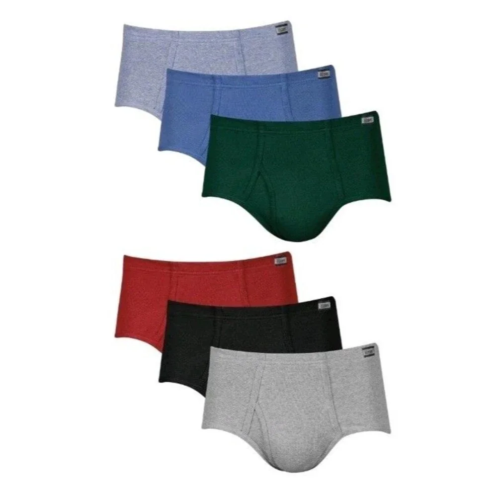 Hanes Men's 6-Pack Tagless No Ride Up Briefs X-Large Assorted Solids 6-pack New